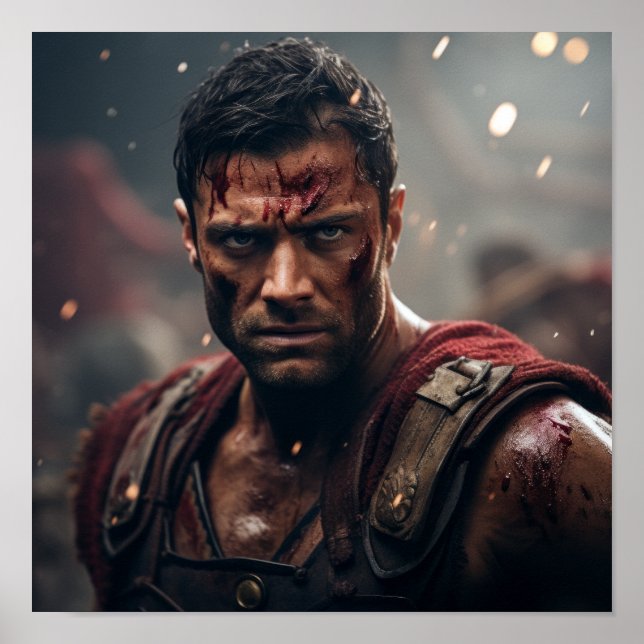 Spartacus Warrior Poster | Epic Gladiator Art Prin (Front)