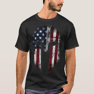 Spartan American Flag for Patriotic Men Women Vint T-Shirt