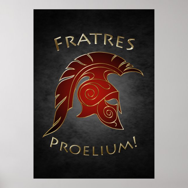 Spartan Battle Greek Warrior Red Poster (Front)