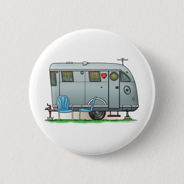 Spartan Camper Trailer RV 6 Cm Round Badge (Front)