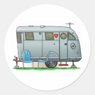 Spartan Camper Trailer RV Classic Round Sticker