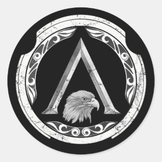 Spartan Eagle Greek Shield Classic Round Sticker