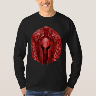 Spartan Helmet Red Mythology Gladiator Greek Gym W T-Shirt