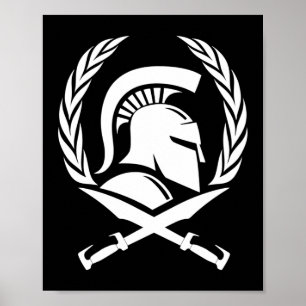 Spartan Helmet Wreath and Sword Poster