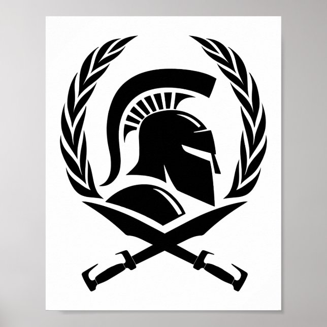 Spartan Helmet Wreath and Sword Poster (Front)