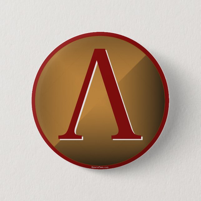 Spartan Lambda Shield 6 Cm Round Badge (Front)