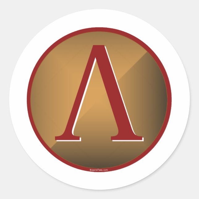 Spartan Lambda Shield Classic Round Sticker (Front)