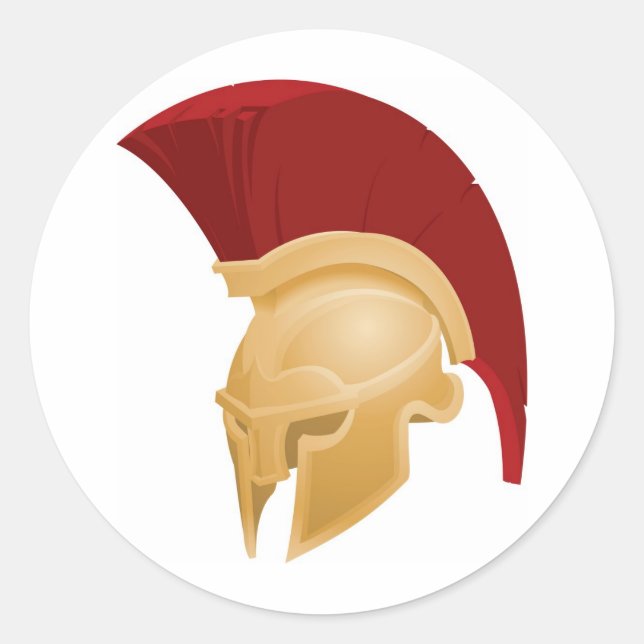 Spartan or Trojan helmet Classic Round Sticker (Front)