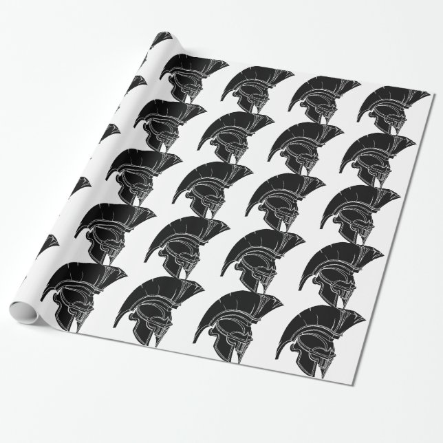 Spartan or trojan helmet wrapping paper (Unrolled)