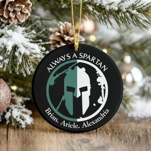 Spartan Strong Go Green Personalise Ceramic Ornament