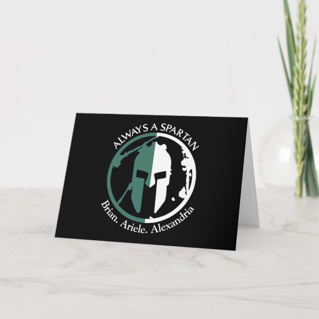 Spartan Strong Go Green Personalise Name Card (Front)