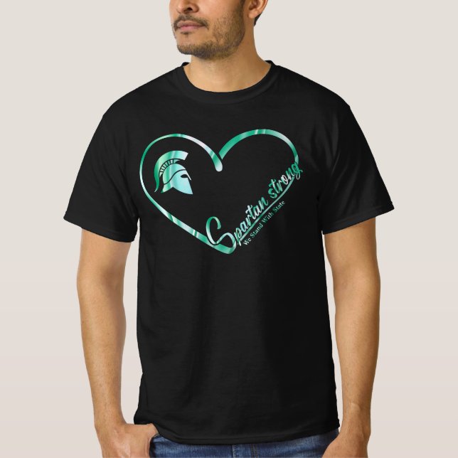 Spartan Strong We Stand With State Spartan Logo T-Shirt (Front)