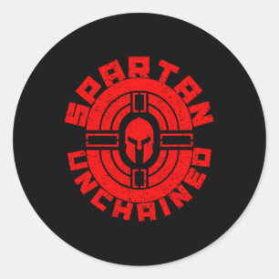 Spartan Unchained Bodybuilding Warrior Race Gym Classic Round Sticker