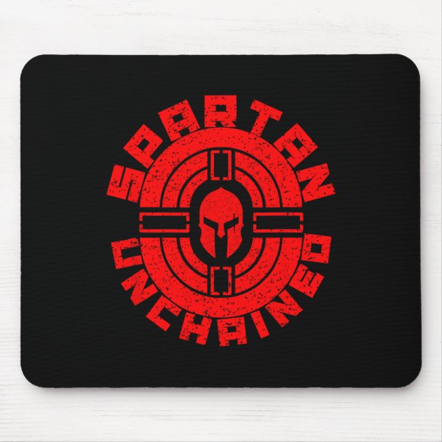 Spartan Unchained Bodybuilding Warrior Race Gym  Mouse Pad (Front)