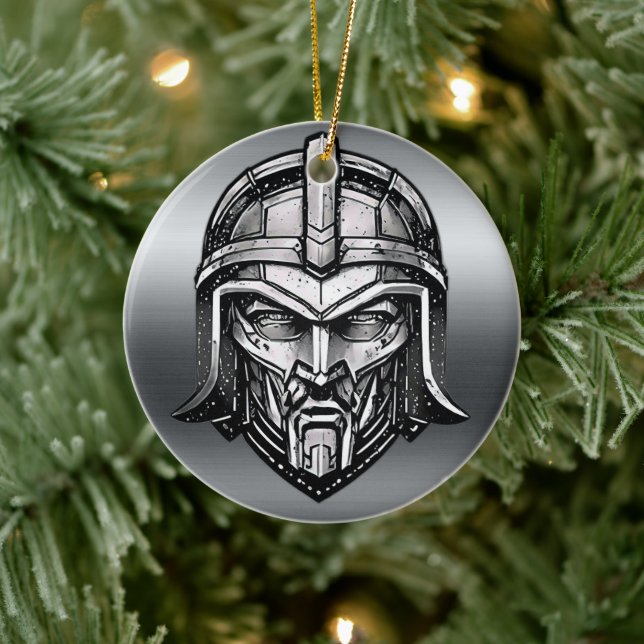 Spartan Valour: Metallic Warrior Ornament (Tree)