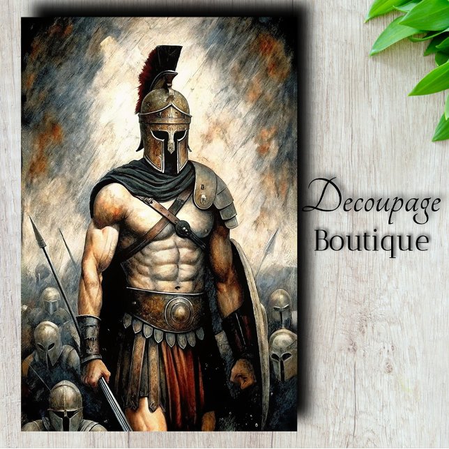 Spartan Warrior Decoupage Tissue Paper (Spartan Warrior Decoupage Tissue Paper)