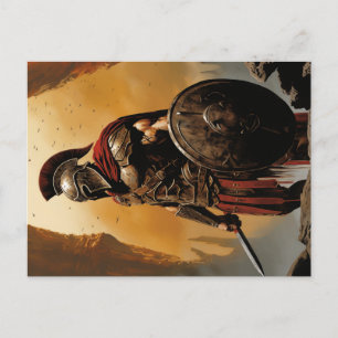 Spartan warrior postcard