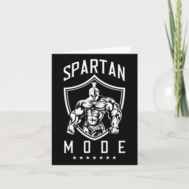 Spartan Workout Mode Fitness Gym Sparta Bodybuildi Card (Front)