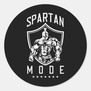 Spartan Workout Mode Fitness Gym Sparta Bodybuildi Classic Round Sticker