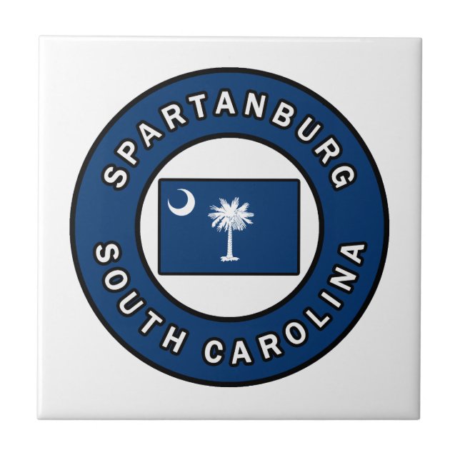Spartanburg South Carolina Ceramic Tile (Front)