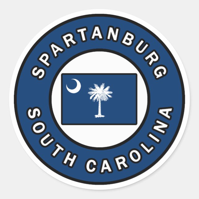 Spartanburg South Carolina Classic Round Sticker (Front)