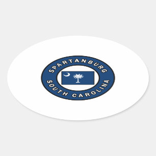 Spartanburg South Carolina Oval Sticker