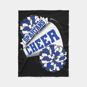 Spartans Cheer Ck To School Cheerleading Spirit B  Fleece Blanket