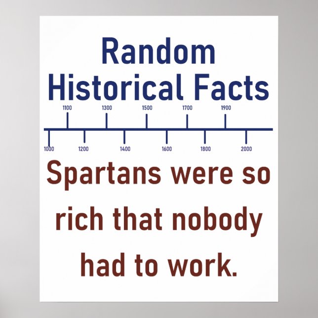 Spartans Were So Rich  - History Fact Poster (Front)
