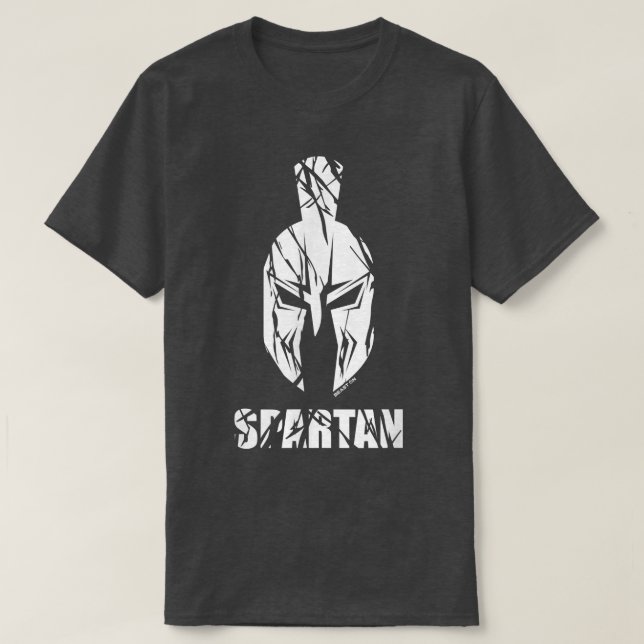 SpartanSpartan HelmetGym Motivation Fitness Saying T-Shirt (Design Front)