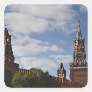 Spasskaya Tower in Red Square, Moscow, Russia Square Sticker