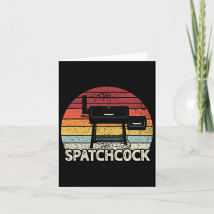 Spatch Chicken Retro Bbq Smoker Grill For Grilling Card