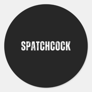 Spatch Minimalist Grill Funny Thanksgiving Christm Classic Round Sticker