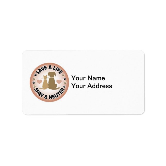 spay and neuter address label (Front)