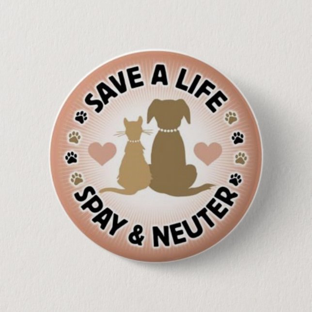 spay and neuter your pets 6 cm round badge (Front)