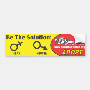 Spay, Neuter, Adopt Bumper Sticker