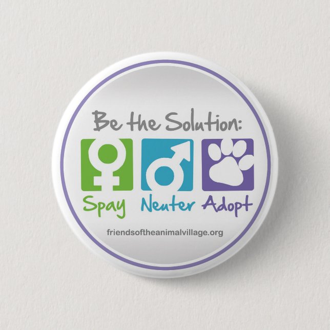 "Spay, Neuter, Adopt" Button (Front)