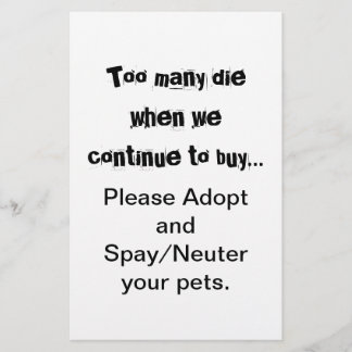 Spay Neuter Adopt Flyer