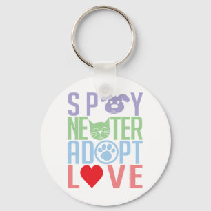 Spay Neuter Adopt Love 2 Key Ring