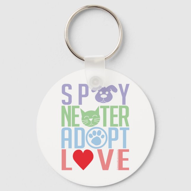 Spay Neuter Adopt Love 2 Key Ring (Front)