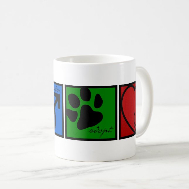 Spay-Neuter-Adopt-Love Coffee Mug (Front Right)