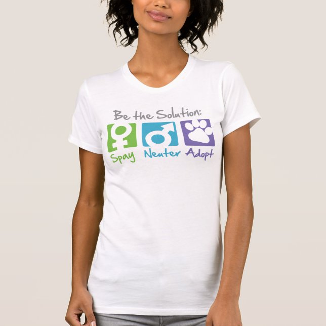 "Spay, Neuter, Adopt" T-shirt (Front)