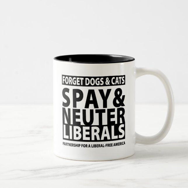 Spay & Neuter Liberals Two-Tone Coffee Mug (Right)