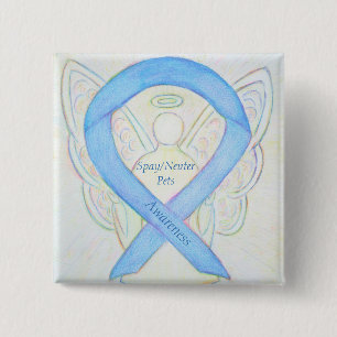 Spay/Neuter Pets Awareness Angel Ribbon Art Pin