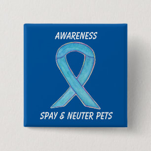 Spay/Neuter Pets Awareness Custom Ribbon Art Pin