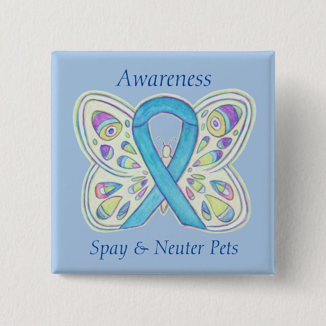 Spay/Neuter Pets Awareness Ribbon Butterfly Pin (Front)