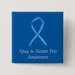 Spay/Neuter Pets Awareness Ribbon Custom Art Pin