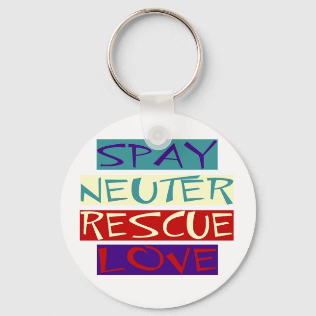 Spay Neuter Rescue Love Key Ring (Front)