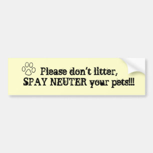 Spay/Neuter with pawprint Bumper Sticker