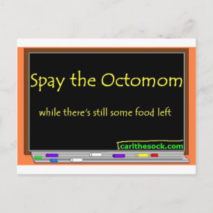 Spay the octomom postcard