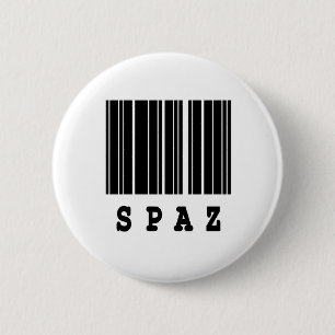 spaz barcode design 6 cm round badge